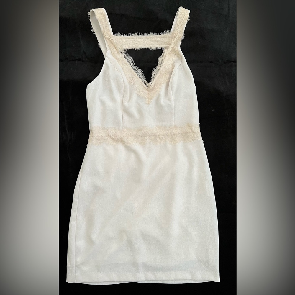 ModCloth Ark & Co Ivory Dress with Lace Detail